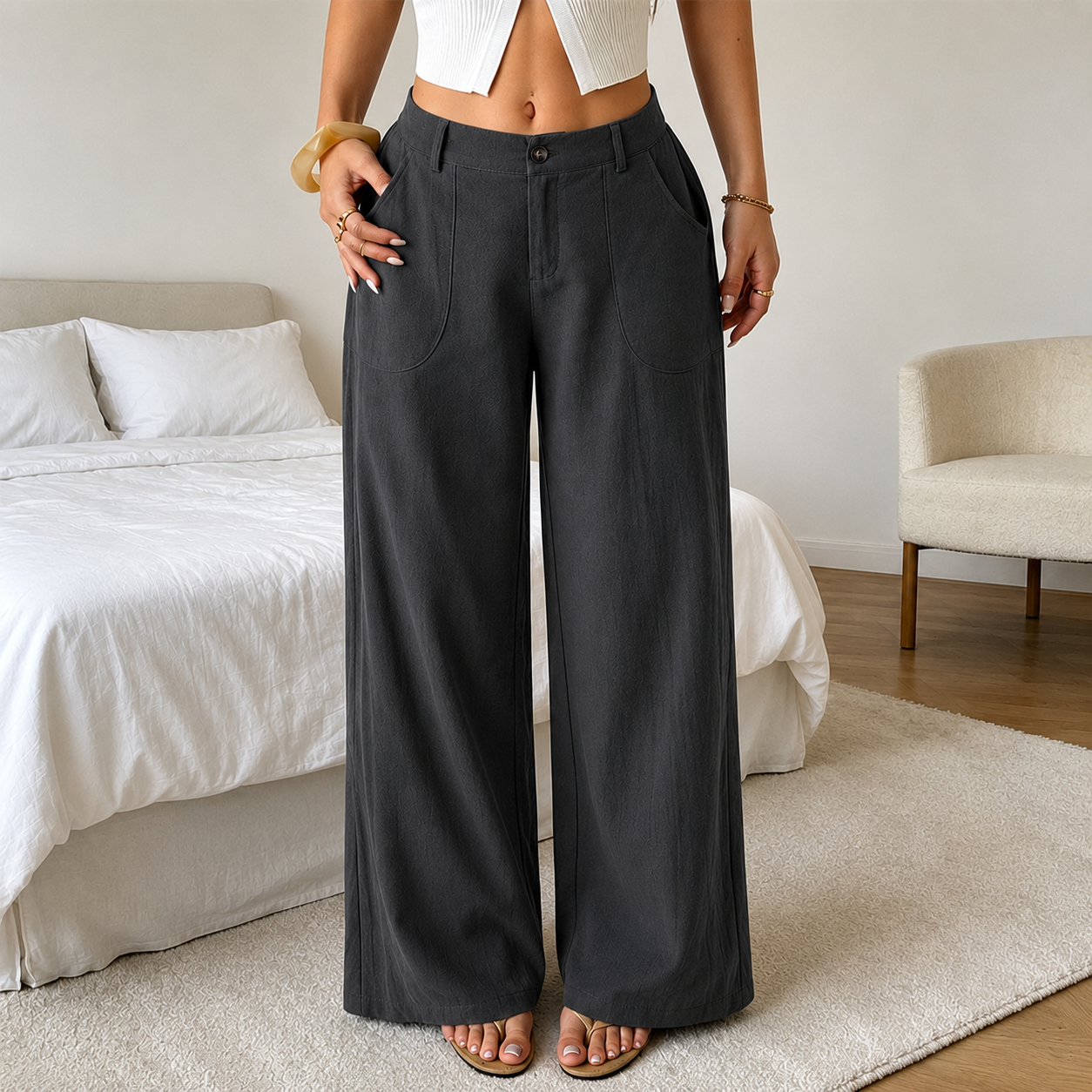 ⚡Women's Summer Classical Cotton-Linen Lightweight Palazzo Pants