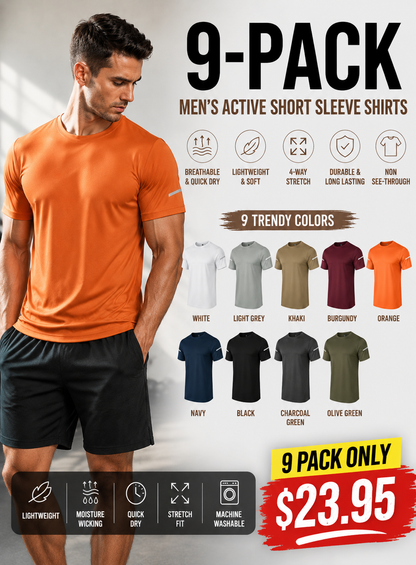 Men's Print Reflective Stripe Sports T-Shirts, Quick Drying Breathable Round Neck T-shirt,Casual Tops for Workout Running