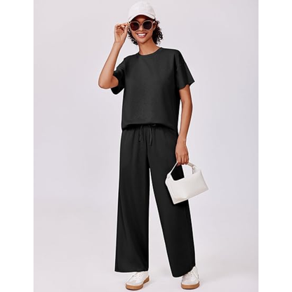 2 Piece Sets for Women - Soft Short Sleeve Matching Lounge Set