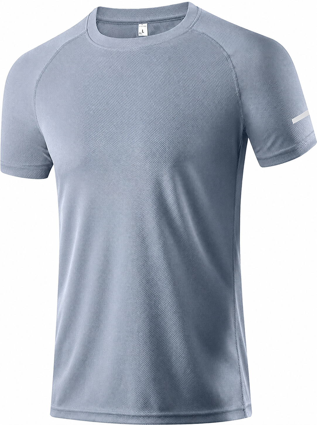 Men's Print Reflective Stripe Sports T-Shirts, Quick Drying Breathable Round Neck T-shirt,Casual Tops for Workout Running