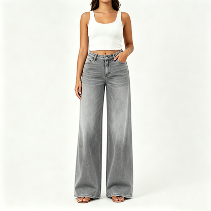 Rise Baggy Stretchy Wide Leg Jeans