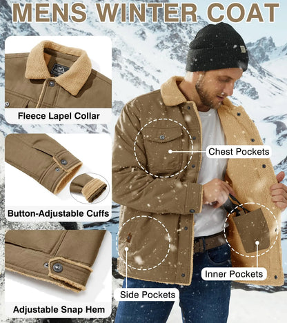 🔥 BESTSELLER |Men's Sherpa-Lined Cotton Trucker Jacket