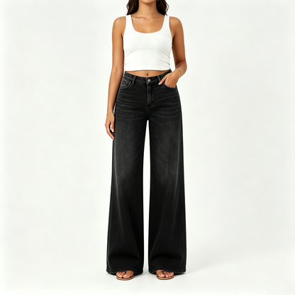 Rise Baggy Stretchy Wide Leg Jeans