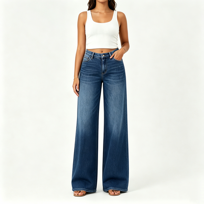 Rise Baggy Stretchy Wide Leg Jeans