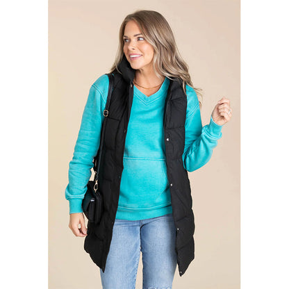 Women's Pigment Dyed Cozy V-Neck Sweatshirt