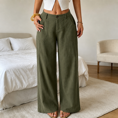 ⚡Women's Summer Classical Cotton-Linen Lightweight Palazzo Pants