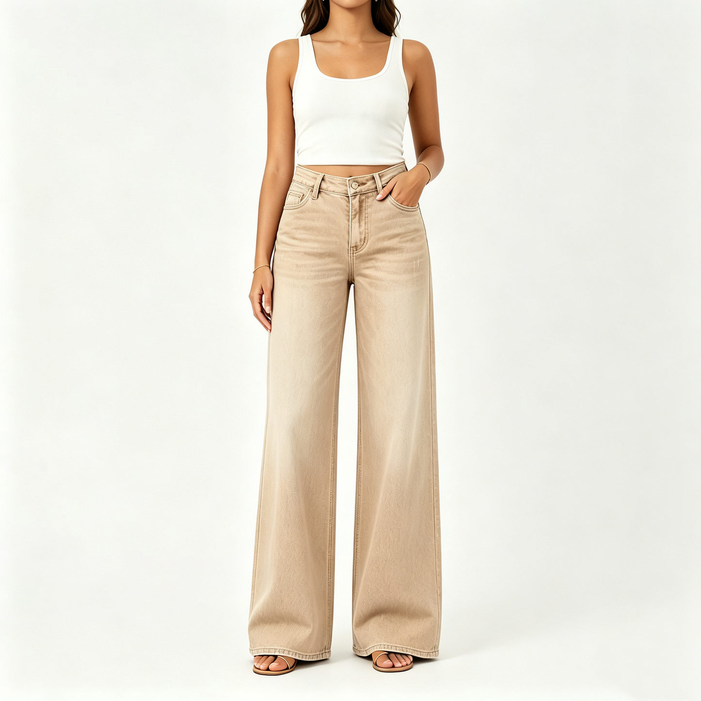 Rise Baggy Stretchy Wide Leg Jeans