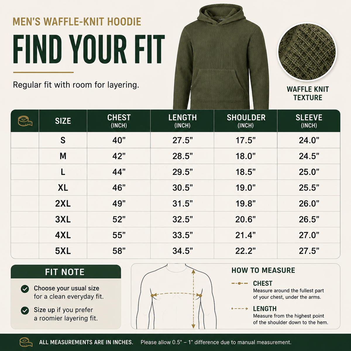 🔥 BESTSELLER | Men's Waffle-Knit Pullover Hoodies