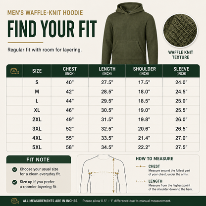 🔥 BESTSELLER | Men's Waffle-Knit Pullover Hoodies