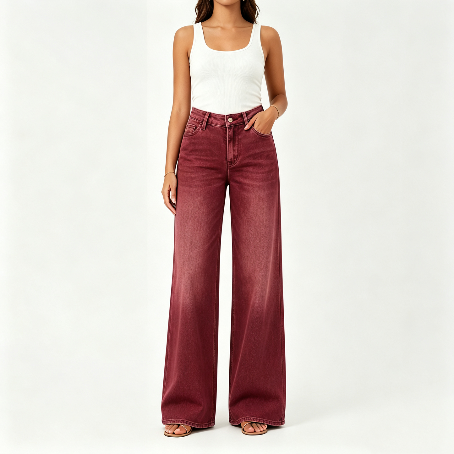 Rise Baggy Stretchy Wide Leg Jeans