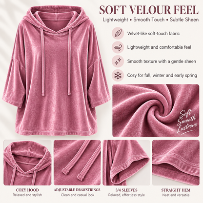 🔥 BESTSELLER | Women's Minimalist Velour Hoodie Top