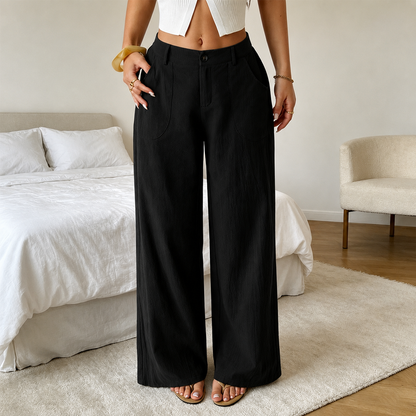 ⚡Women's Summer Classical Cotton-Linen Lightweight Palazzo Pants