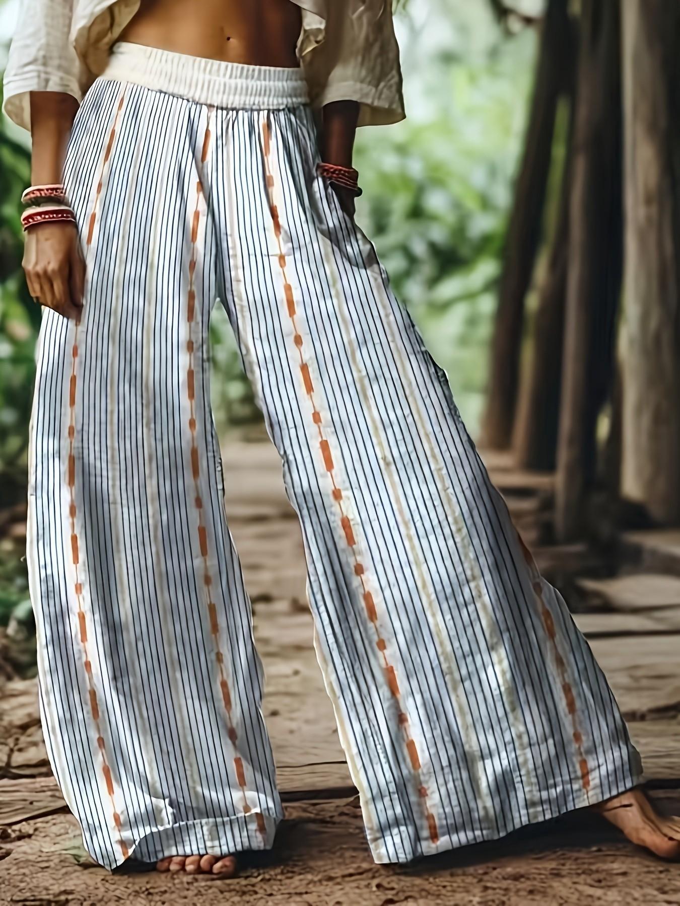 【LAST DAY SALE】Women's Casual Bohemian Style Floral Print Wide-Leg Pants