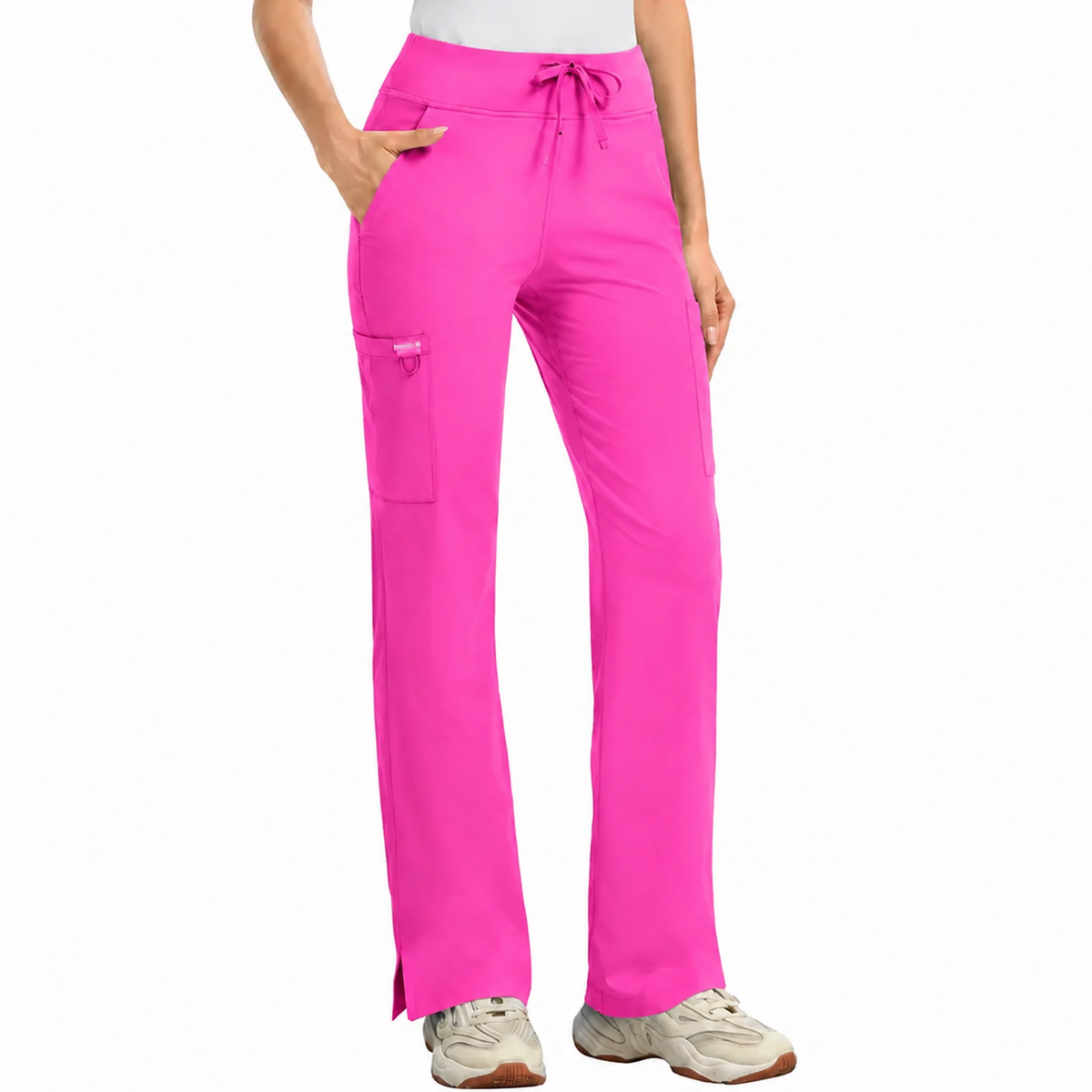 ❤️DEALS FOR YOU-Women's High-Rise Stretch Scrub Pants with Yoga Waistband, Side & Back Pockets