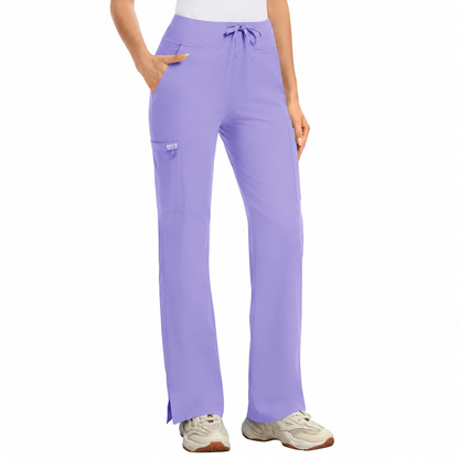 ❤️DEALS FOR YOU-Women's High-Rise Stretch Scrub Pants with Yoga Waistband, Side & Back Pockets