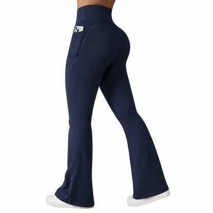 Women's High Waisted Flare Yoga Pants with Pockets – Soft Stretch Bootcut Leggings