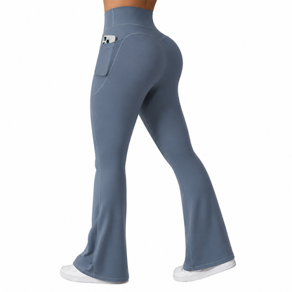 Women's High Waisted Flare Yoga Pants with Pockets – Soft Stretch Bootcut Leggings