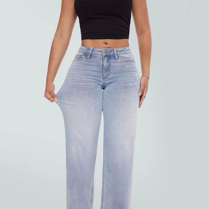 Rise Baggy Stretchy Wide Leg Jeans