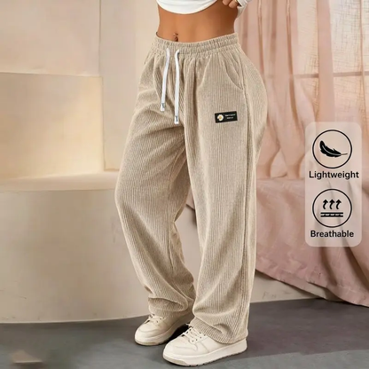 Women's Solid Straight Leg Corduroy Bottoms