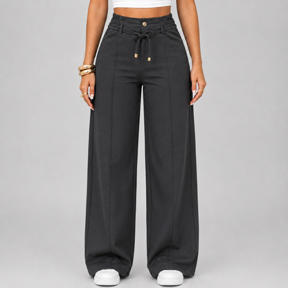 ⚡New Summer Adjustable Drawstring High Waist Wide-Leg Pants