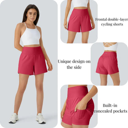 🔥BEST SELLER🔥 2-in-1 Anti-Exposure Sports Shorts,Anti-Exposure Running Shorts With Pockets