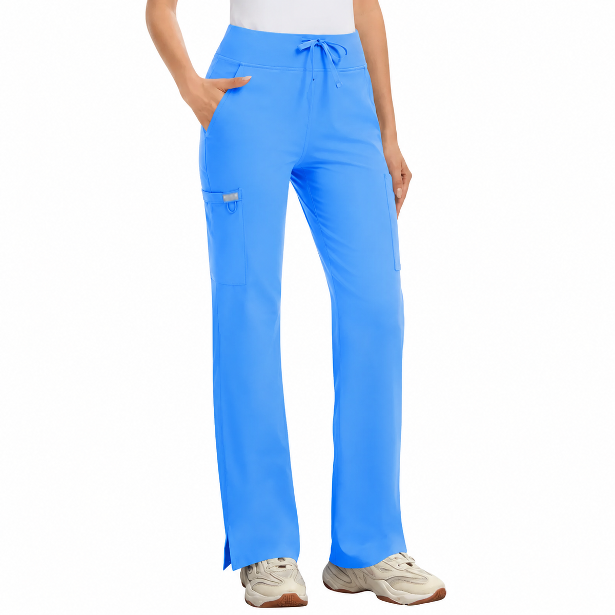 ❤️DEALS FOR YOU-Women's High-Rise Stretch Scrub Pants with Yoga Waistband, Side & Back Pockets