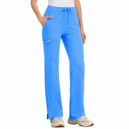 ❤️DEALS FOR YOU-Women's High-Rise Stretch Scrub Pants with Yoga Waistband, Side & Back Pockets