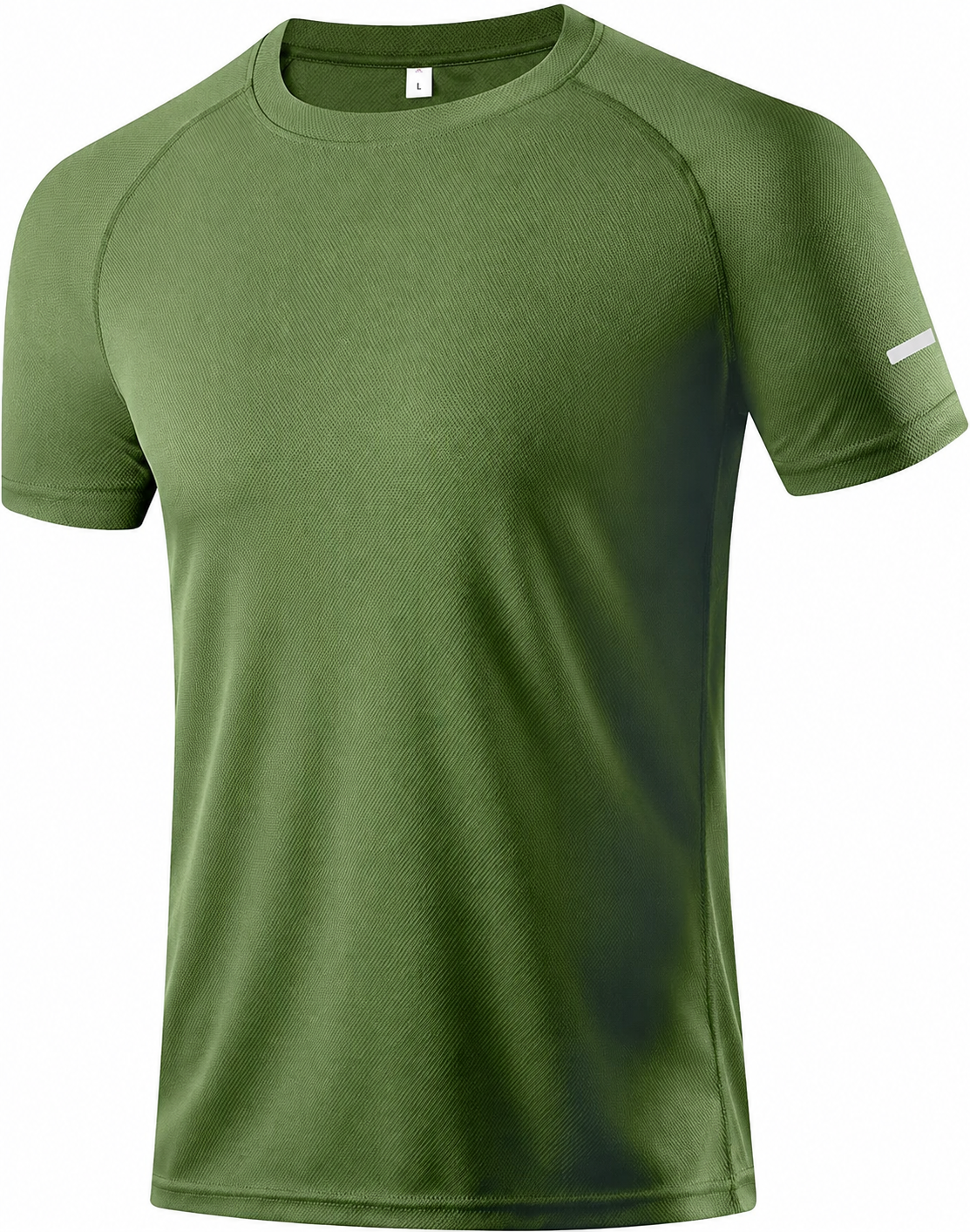 Men's Print Reflective Stripe Sports T-Shirts, Quick Drying Breathable Round Neck T-shirt,Casual Tops for Workout Running