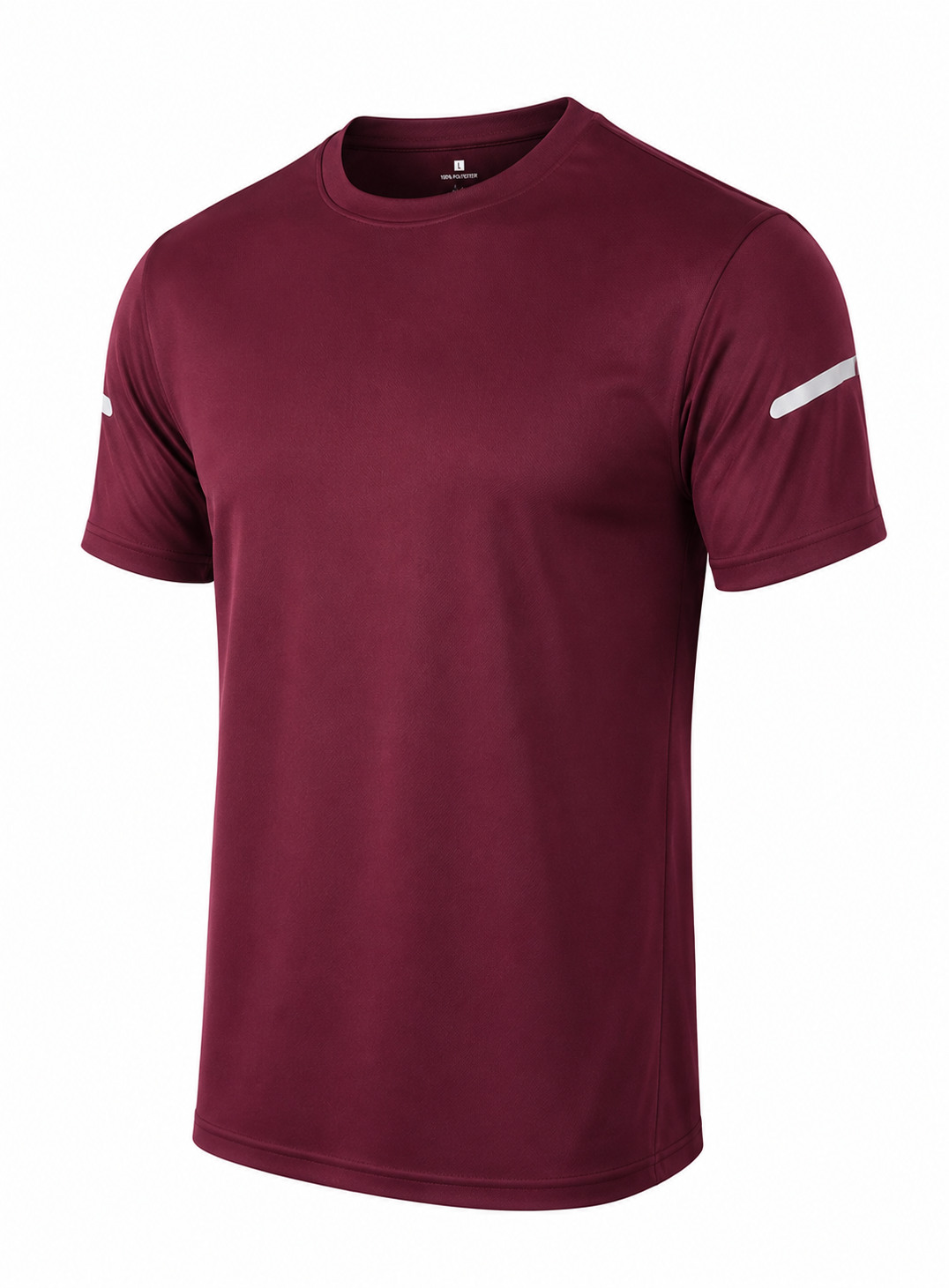 Men's Print Reflective Stripe Sports T-Shirts, Quick Drying Breathable Round Neck T-shirt,Casual Tops for Workout Running